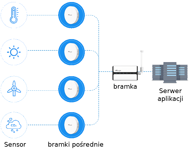 SIeć LoRaWAN z bramkami pośredniczącymi UG63